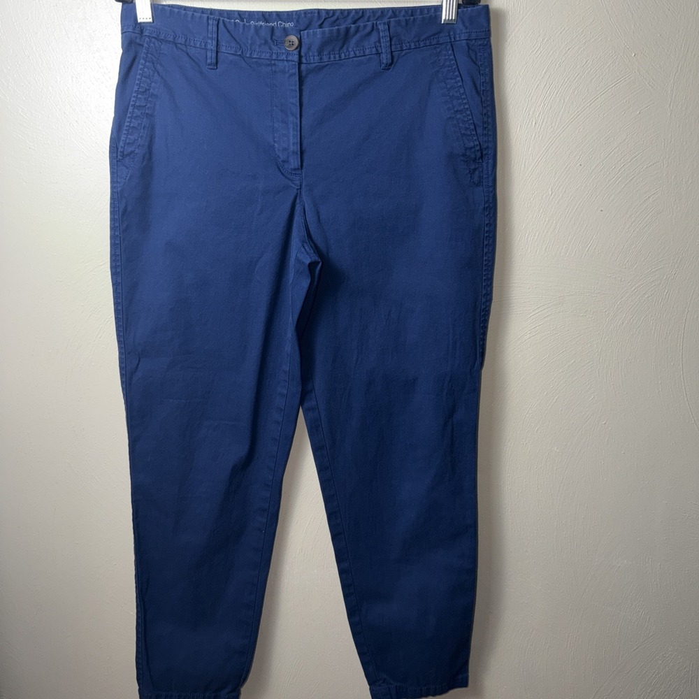 Talbots The Girlfriend Chino Navy Blue Stretch Cotton Pants Womens Size 10